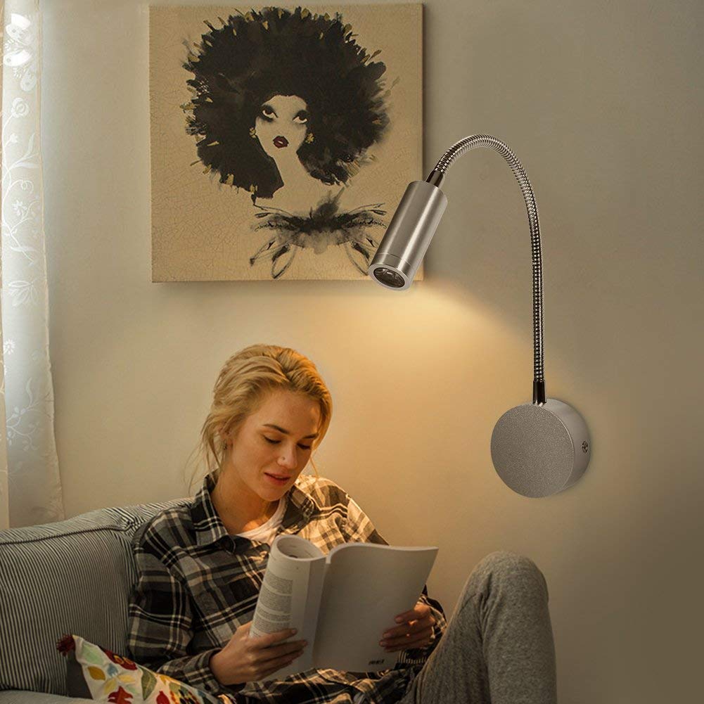 Lampka nocLED Minimalistyczlampa LED czytania przy łóżku robocza możliwością ściemniania Przełącznik dotykowy Ściazagłówka elastyczną gęsią szyją zagłówków Home Office StudiHotele