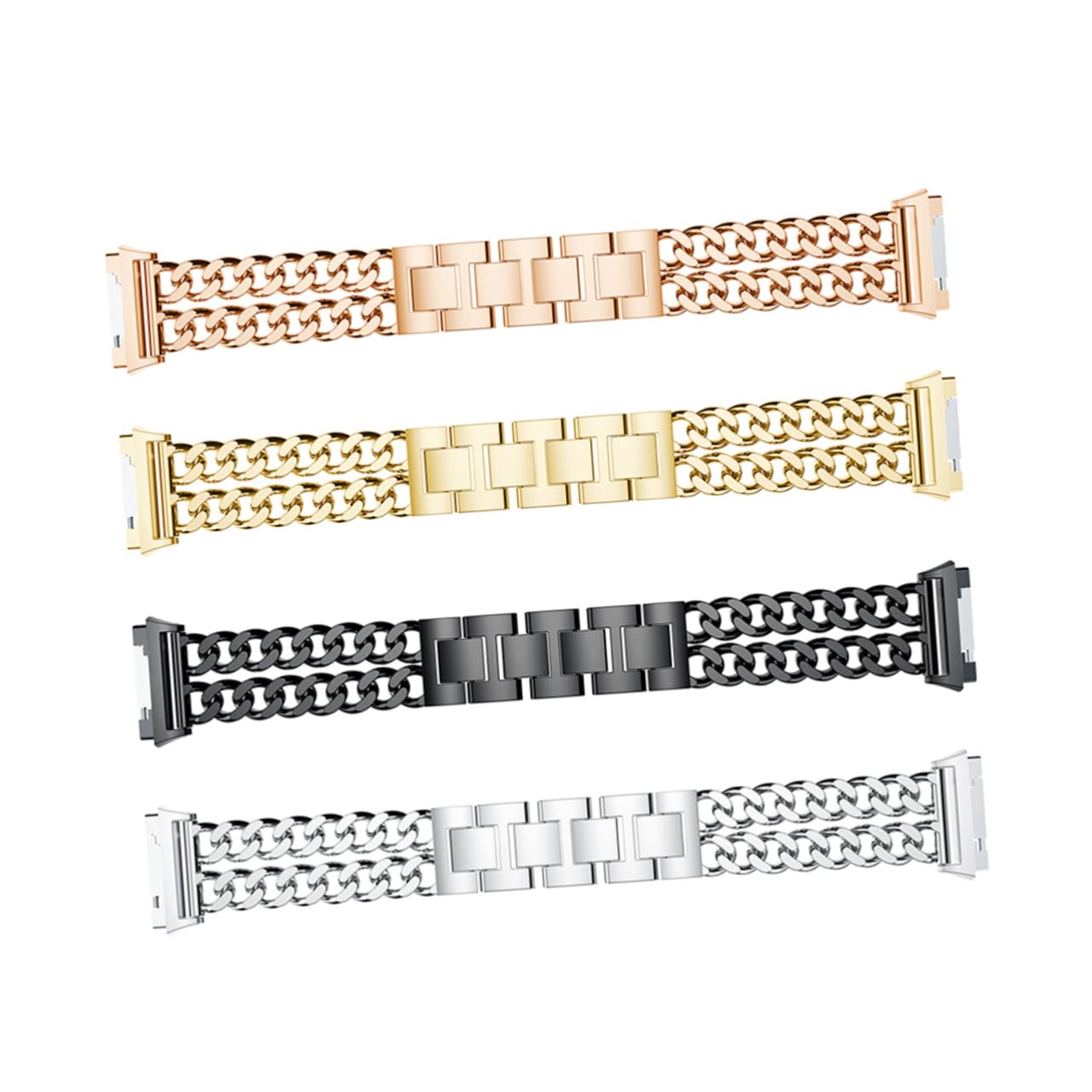 Artibetter 3 Pièces Bracelet De Montre À Chaîne À Double Rangée Bracelet De Montre Intelligente Noir