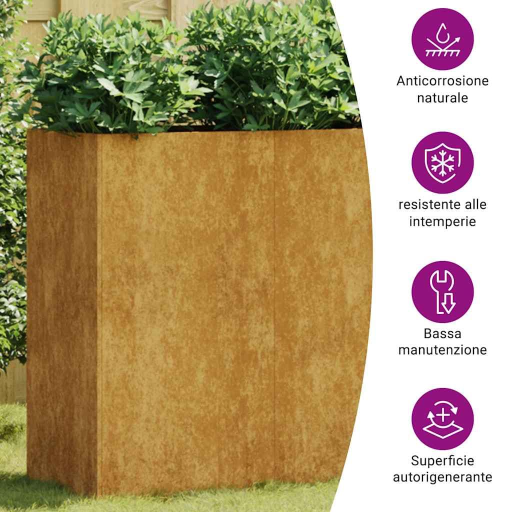 vidaXL Fioriera Rialzata da Giardino 280x40x80 cm in Acciaio Corten