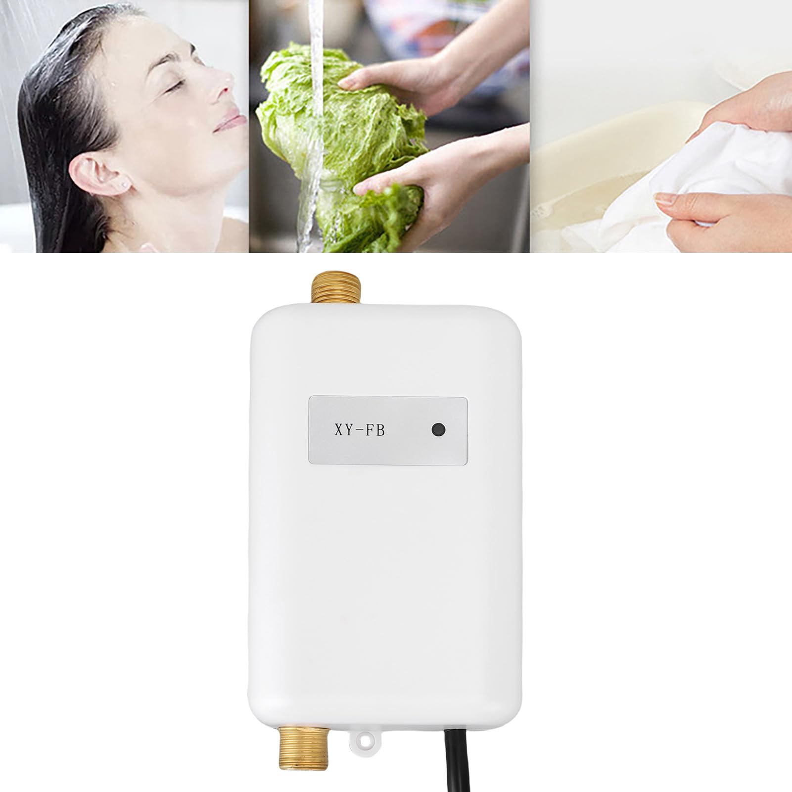 Asixxsix 3000W elektrischer Wasserheizer, 0.04-1.20mpa Wasserdruck unter Spülwasserheizer, G1/2 Port Energiesparende Tankless Wasserheizung für Küche Wohnung Badezimmer (EU -Stecker 220 V)