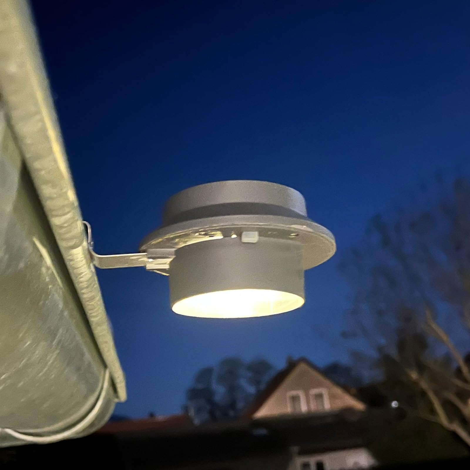 Solar Dachrinnenleuchten 24er Set Anthrazit LED Warmweiß IP44 Außen Garten | BURI Dämmerungssensor, wetterfest, Zaunbeleuchtung, Gartenleuchten, Solarbetrieb, energiesparend, Terrasse, Balkon