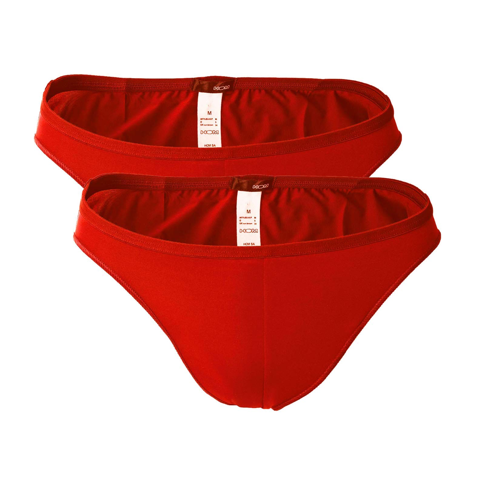HOM Micro Briefs Plumes - Pack de 2 bragas de microfibra ultraligeras, color liso, pack de ahorro (2 x 1 P)
