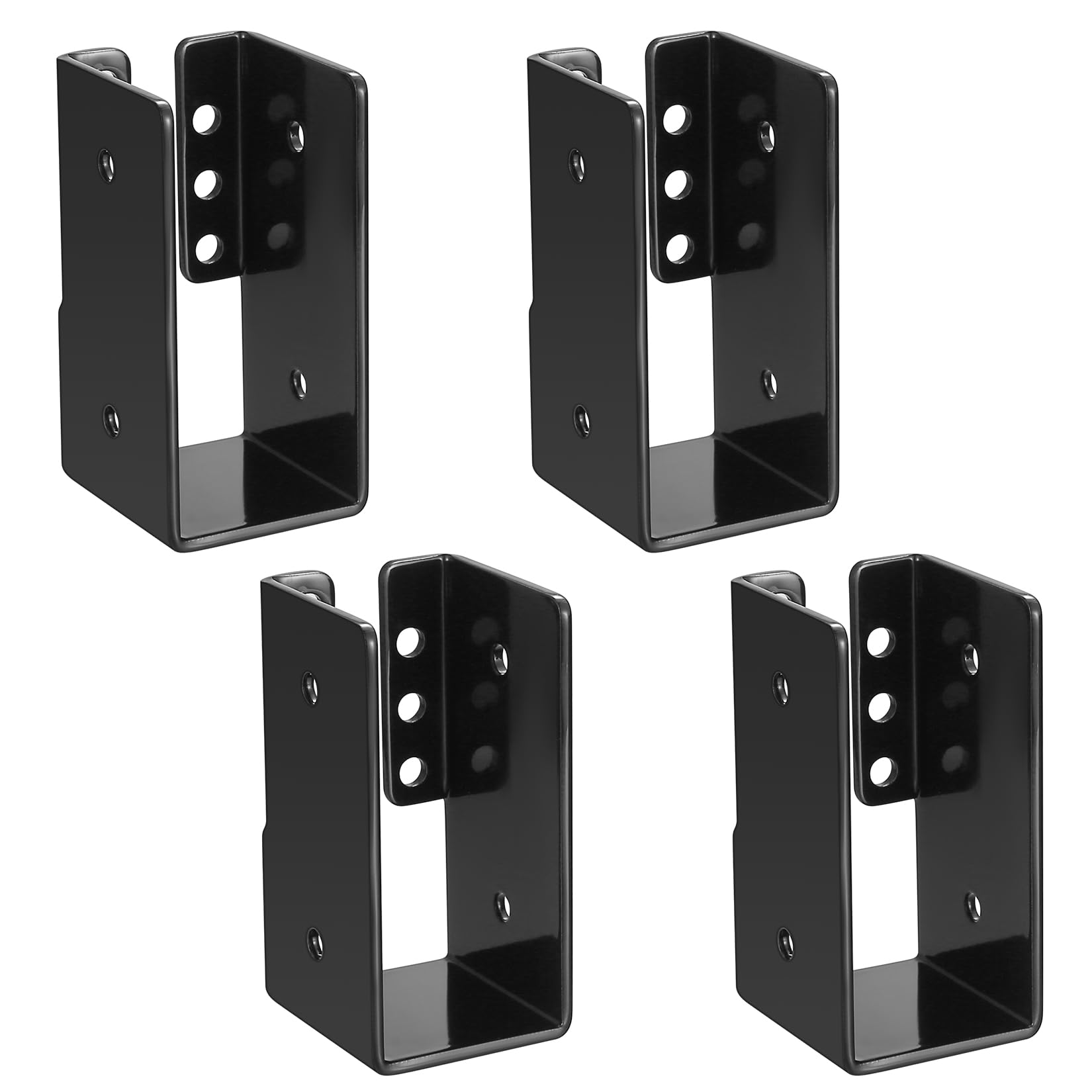 4 Pcs Timber to Timber Joist Hanger, Joist Brackets, Black Beam Brackets for 1.57" x 3.46" Beam Hangers