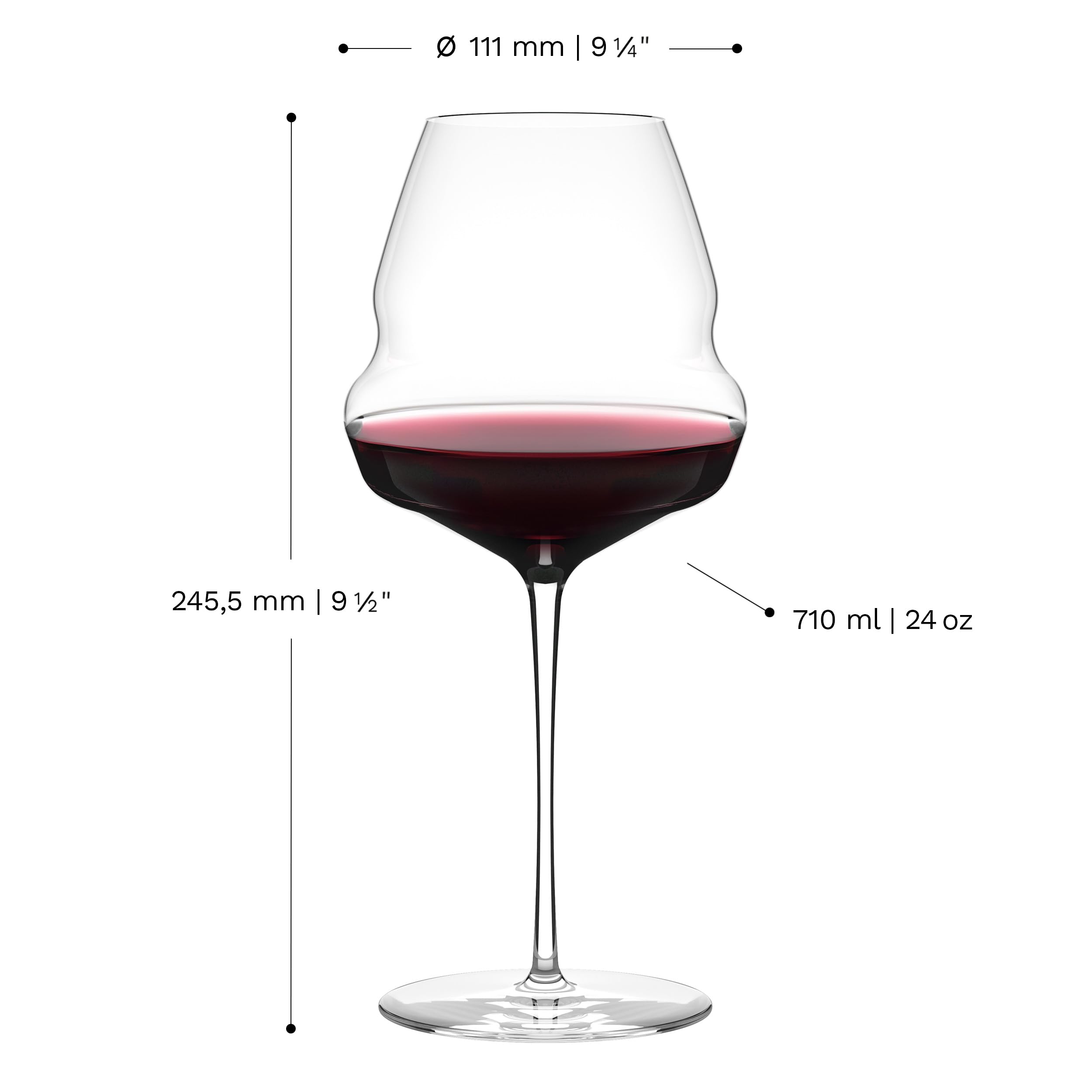 Stölzle Lausitz Calici da Vino Borgogna Cocoon Set da 6, 710ml – Calici Ideali per il Borgogna – Design Cocoon per uno Sviluppo degli Aromi – Lavabile in Lavastoviglie