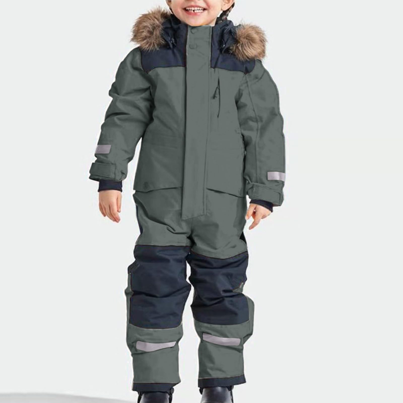 Schneeanzug Kinder Unisex Kinder Skioverall Mit Kapuze Schneeanzug Wasserdicht Atmungsaktiv SkianzüGe Verdickt Warm Outdoor Regenoverall Einteiligerschneeoverall SkianzüGe Mit Kapuze Snowboard