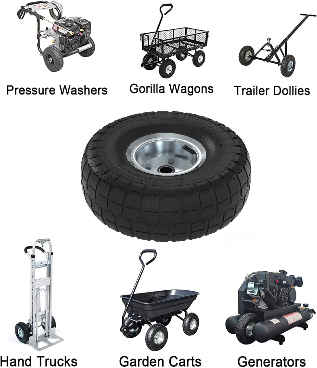 (2Pack) 4.10/3.50-4” Tires and Wheels for Cart, 10”Replacement Pneumatic Tire, 5/8" Axle Bore Hole, 1 3/4" Offset Hub and Double Sealed Bearings for Hand Trucks and Gorilla Carts : Automotive