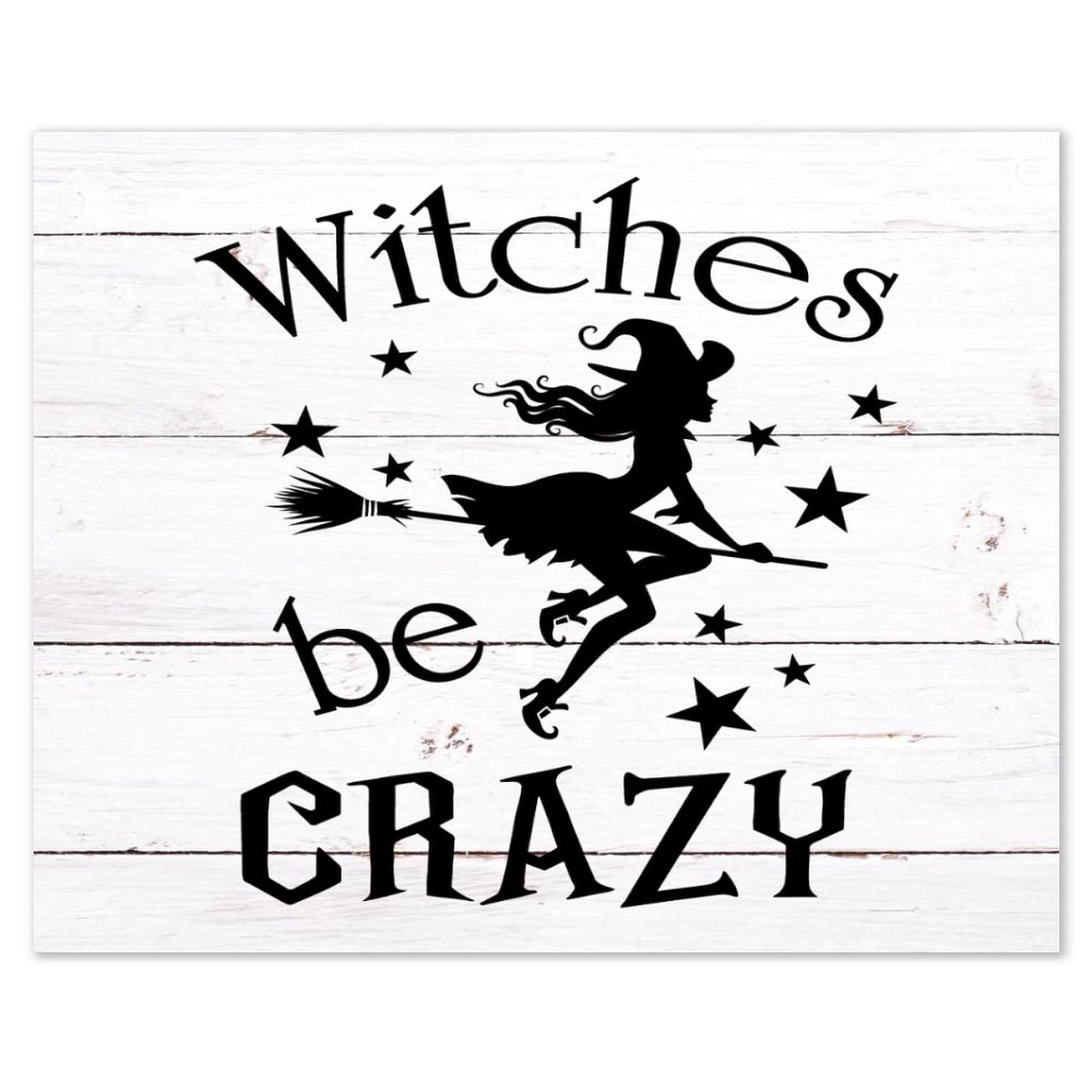 Plaque murale en bois Witches Be Crazy pour déco salon
