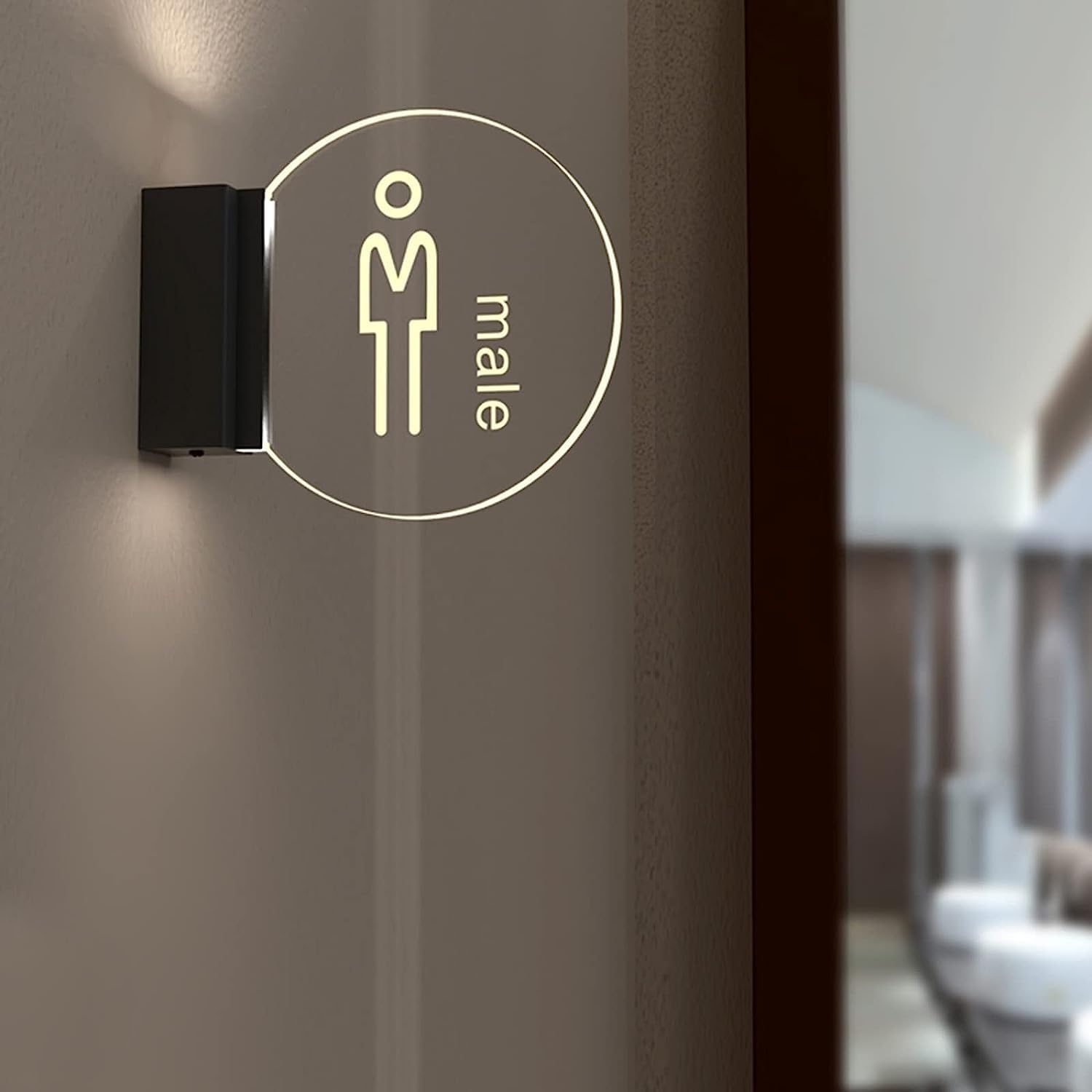 Hugdsb Women's B Hugds Restroom Sign, Wall Mounted Led Toilets Sign, Mens Gents Athroom Lighted Edge Lit Sign, Suitable For Usiness Washroom Restroom Athroom(B)