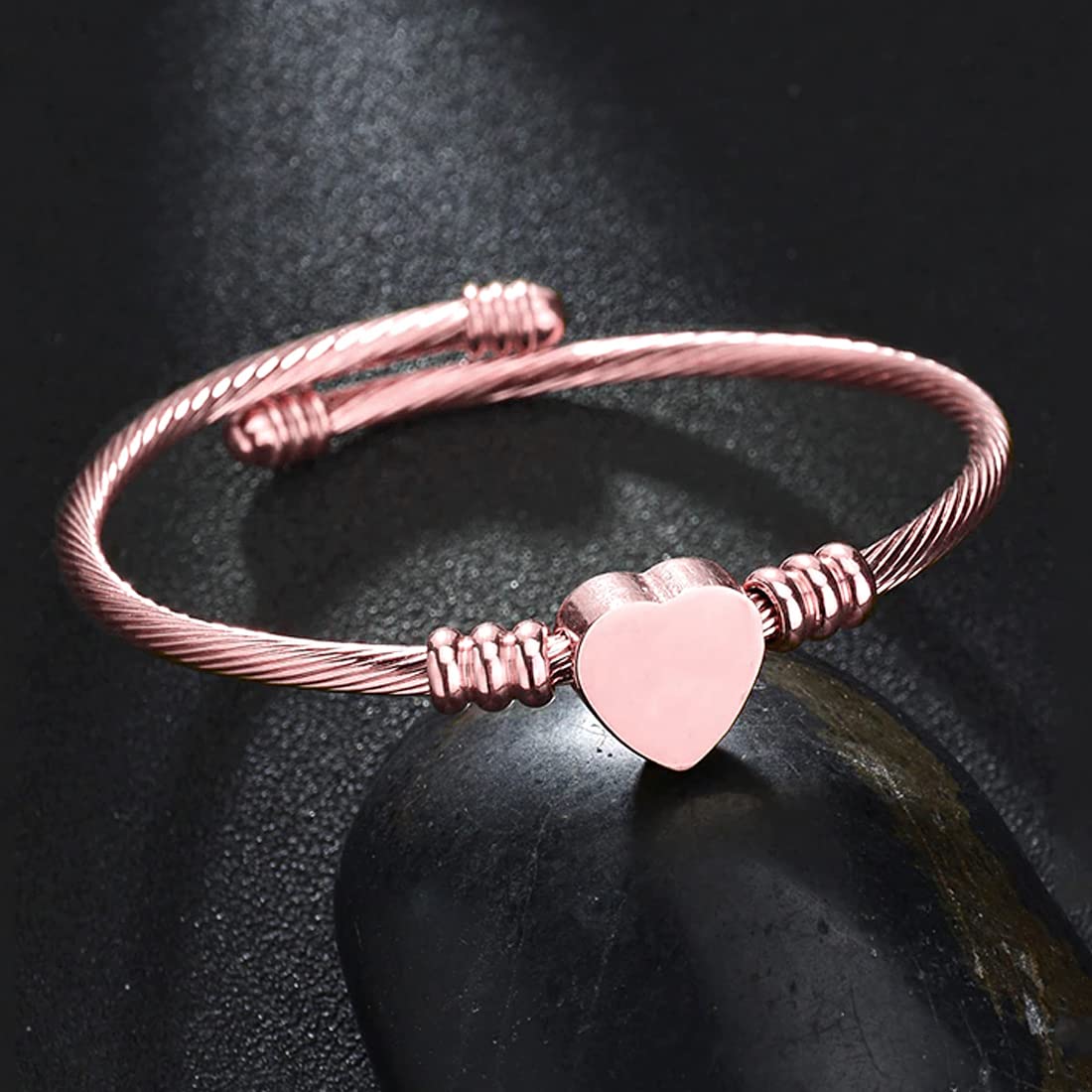 Stainless Steel Heart Shaped Kada Bracelet