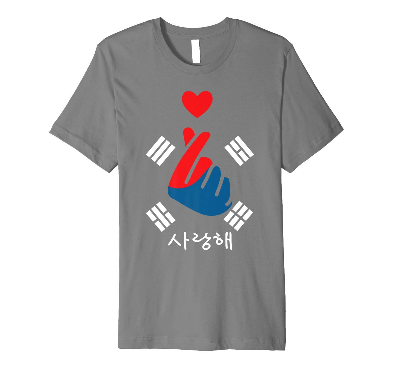Short Sleeve t-Shirt Saranghae K Pop Finger Heart Korean Love