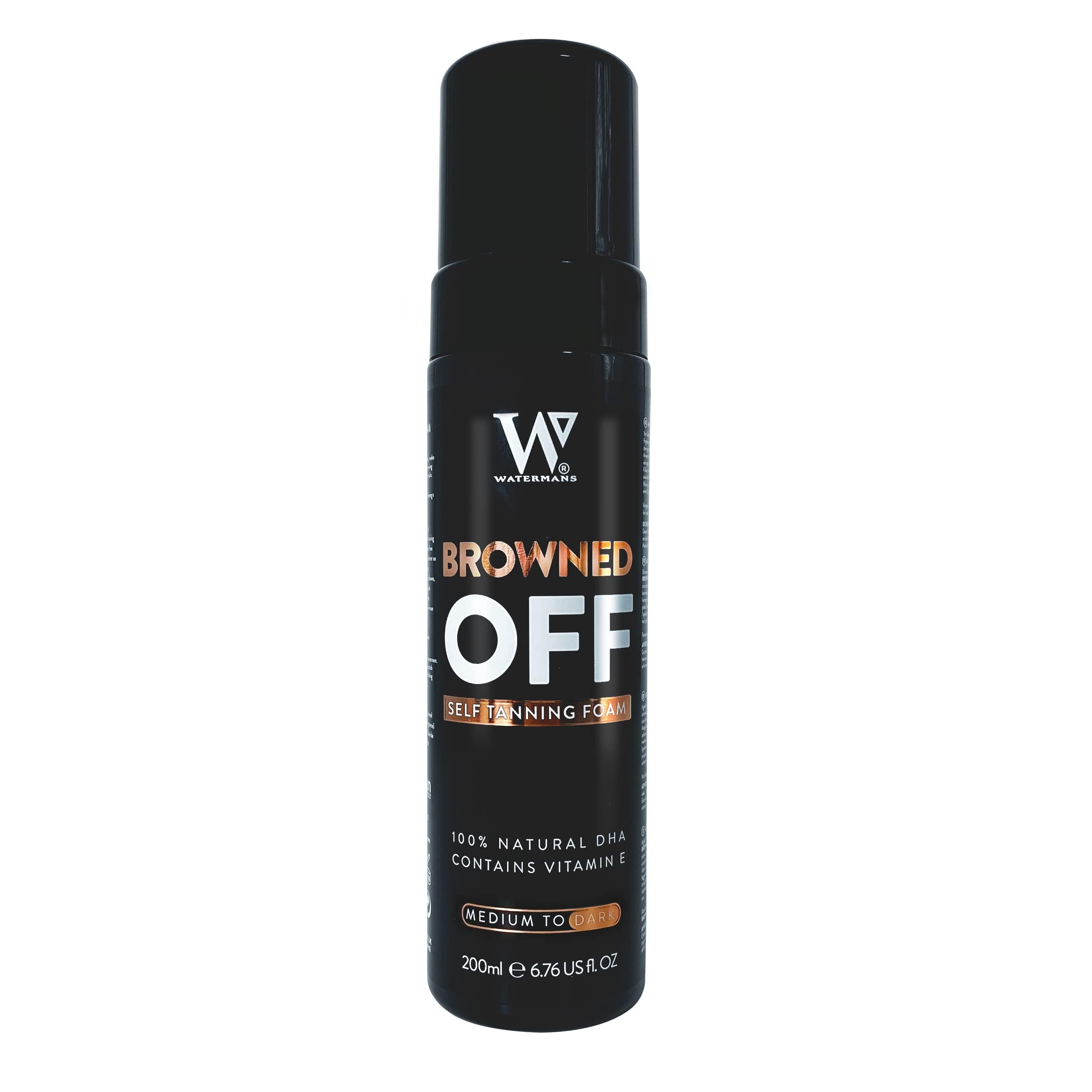 Browned Off Self Tanning Mousse – Light to Medium (200ml) | Watermans Fake Tan with Aloe Vera | Best Self-Tanning Foam