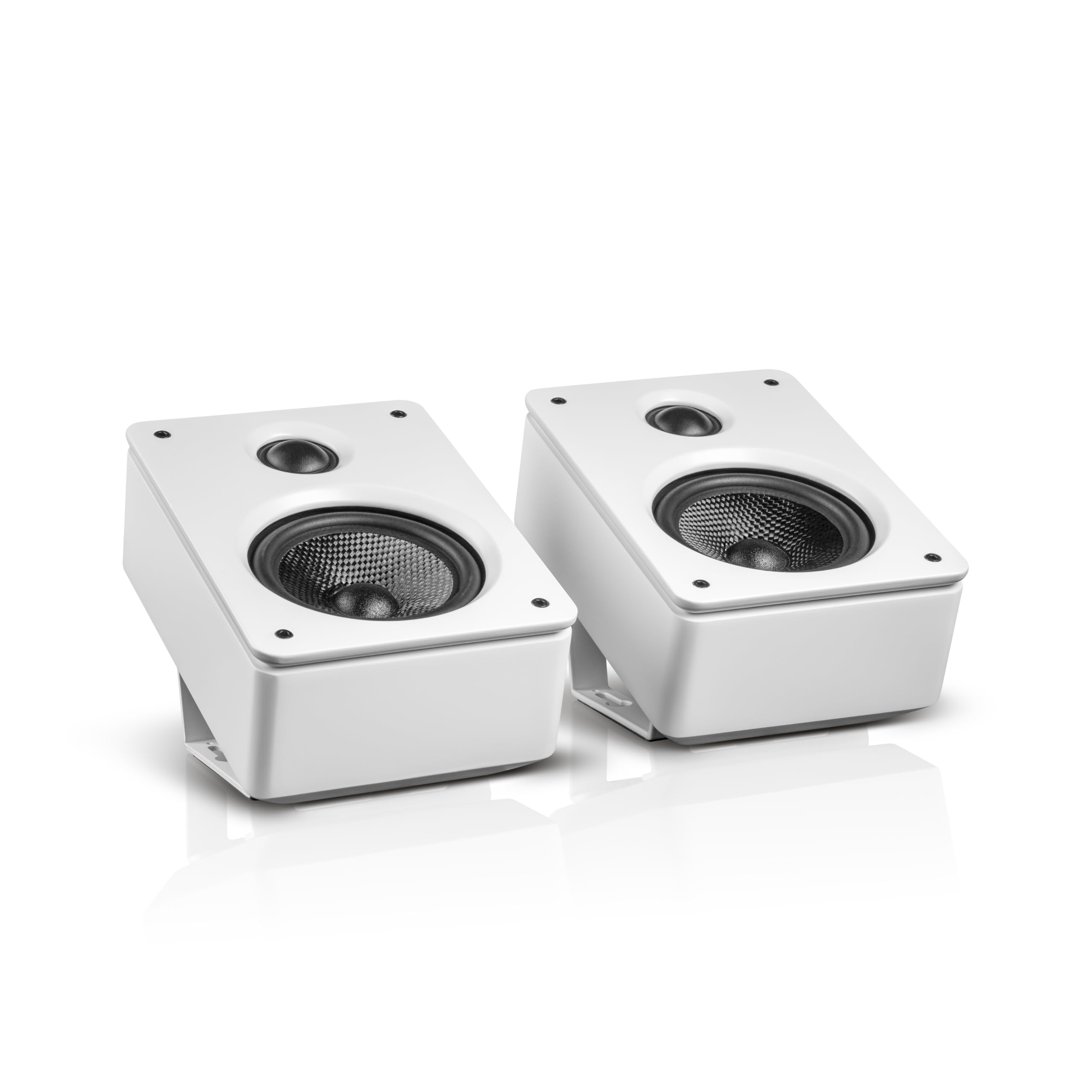 Teufel REFLEKT – Lot de 2 Paires d’Enceintes Dolby Atmos, compatibles présente, Avant ou arrière, pour système Home cinéma (Blanc)