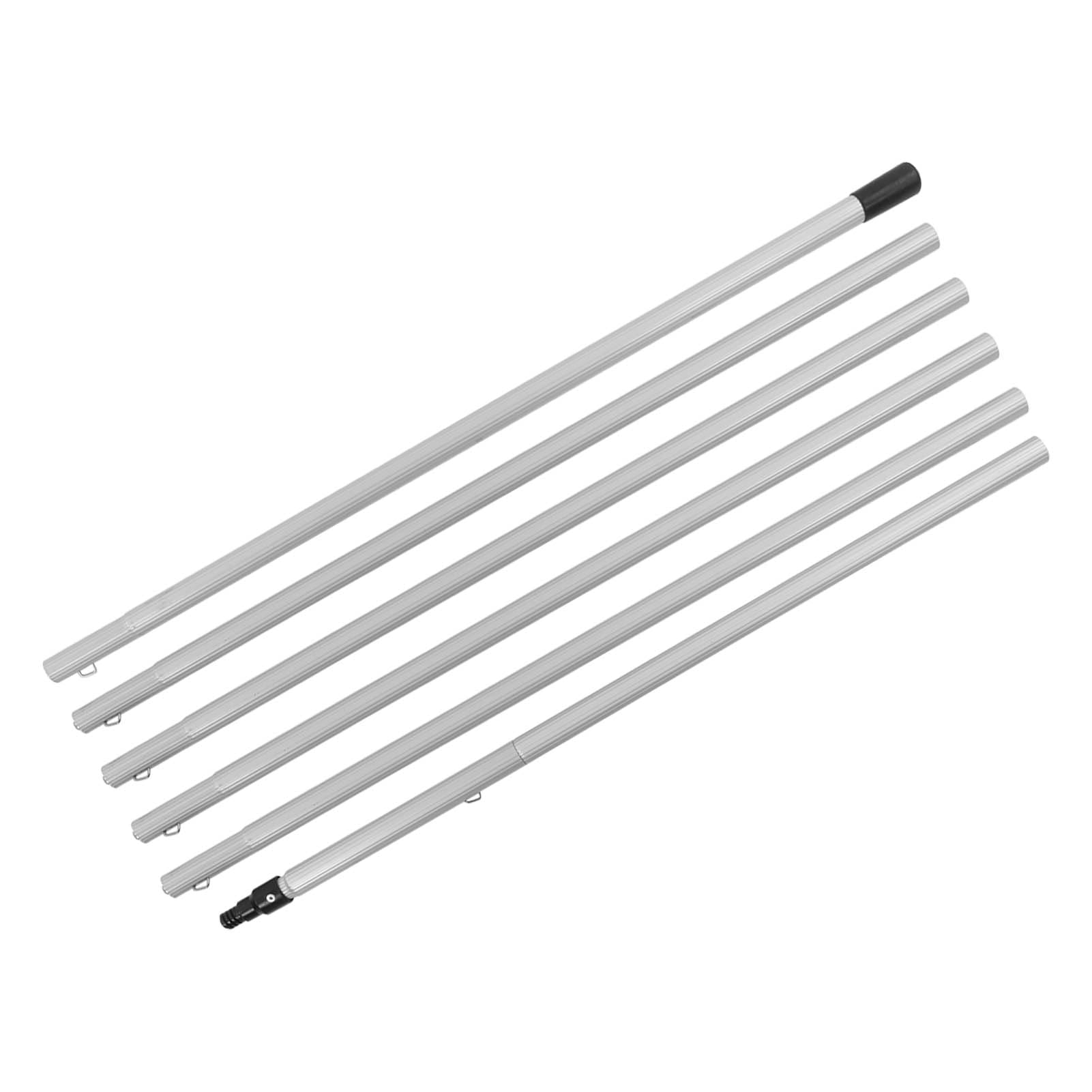 Cepillo de Limpieza de Paneles Solares Kit de Poste Telescópico Extensible Liviano para Limpiar Ventanas Paneles Solares Uso Doméstico Al Aire Libre Aleación de Titanio 19 Accesorios