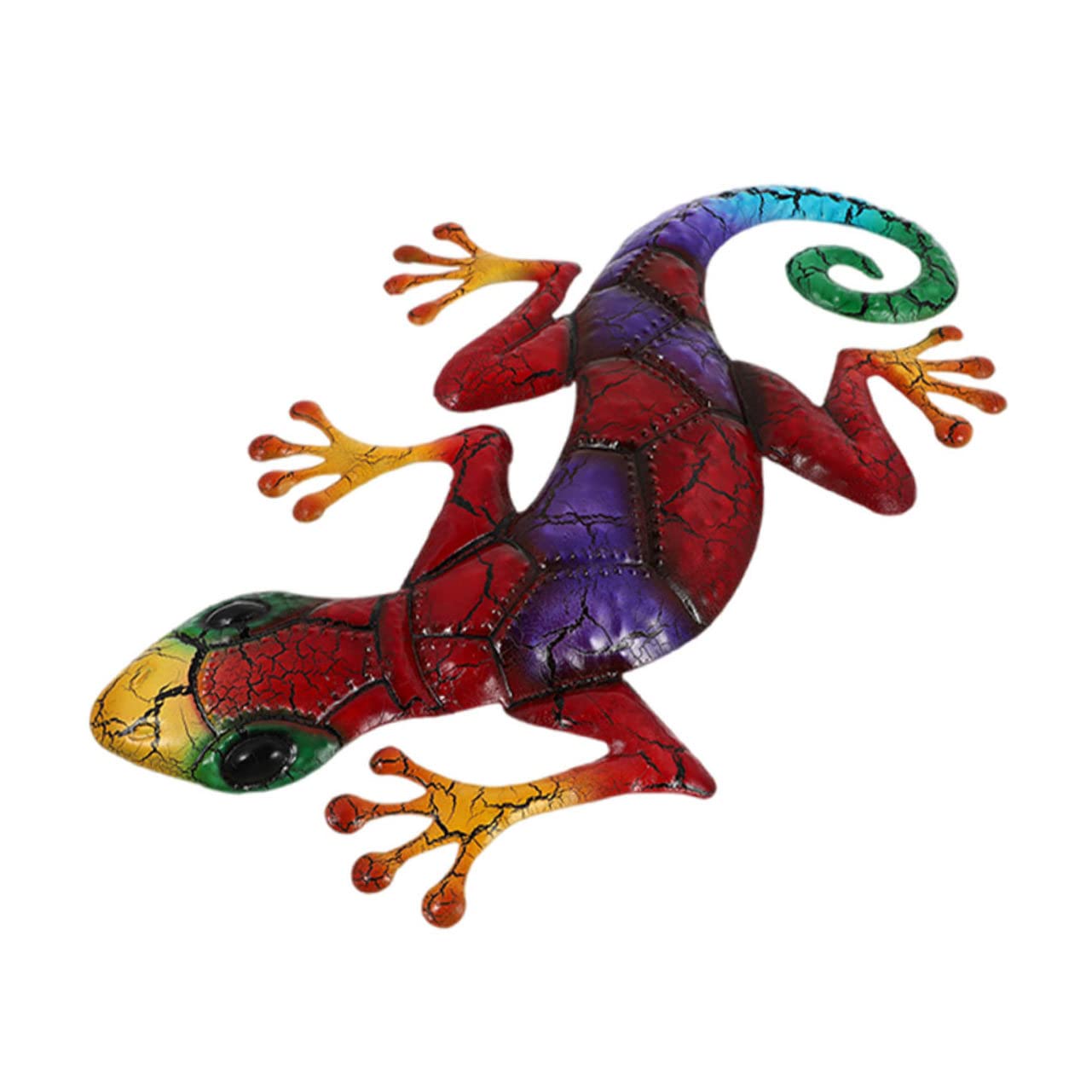 Baluue 1pc Gecko Pendant Rustic Outdoor Decor Metal Wall Sculpture Green Wall Art Gecko Sculpture Wall Art Wall Decoration for Home Gecko Wall Metal Gecko Accessories Crack Iron