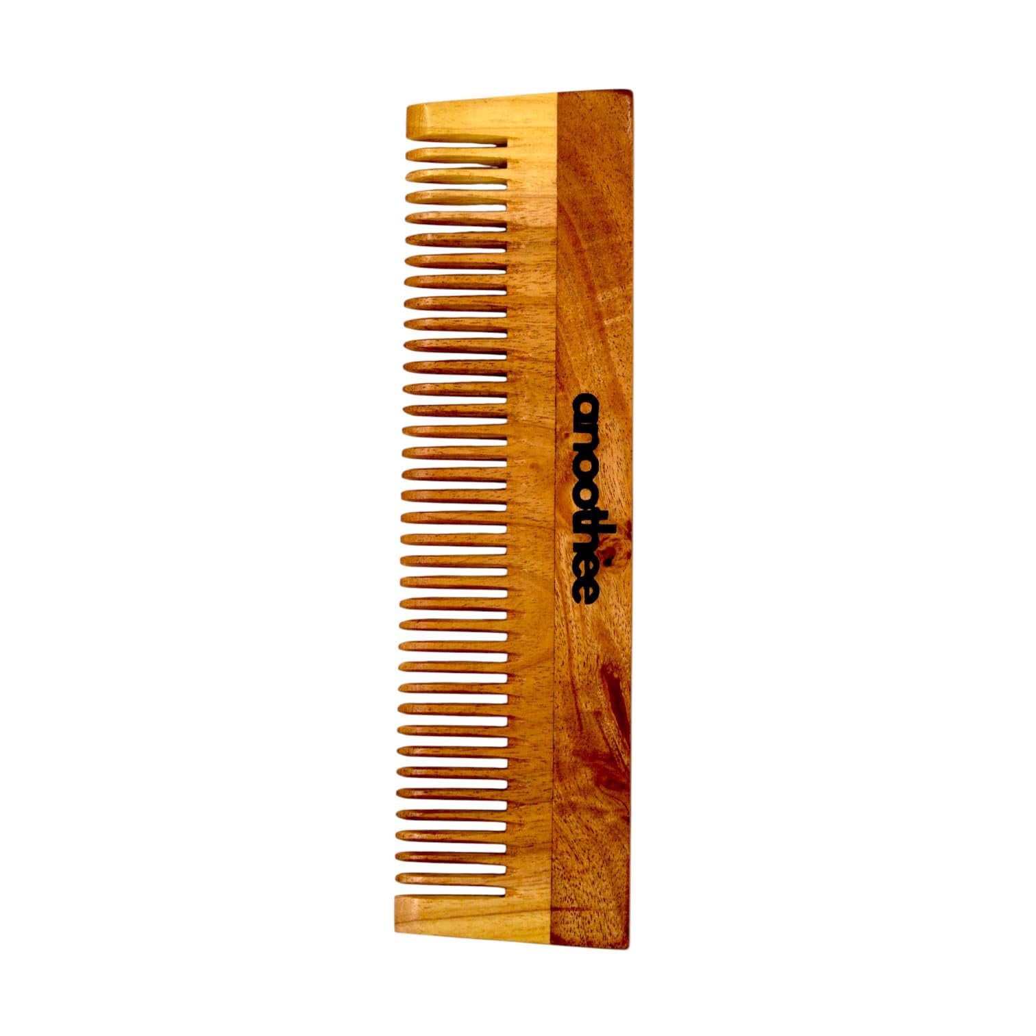 Anoothee Kacchi Neem Wooden lily comb, Soaked In 13 Herbs, Neem & Sesame Oil - Detangling Suited For Long & Thick Hair & styling -Pack of 1-picture-10