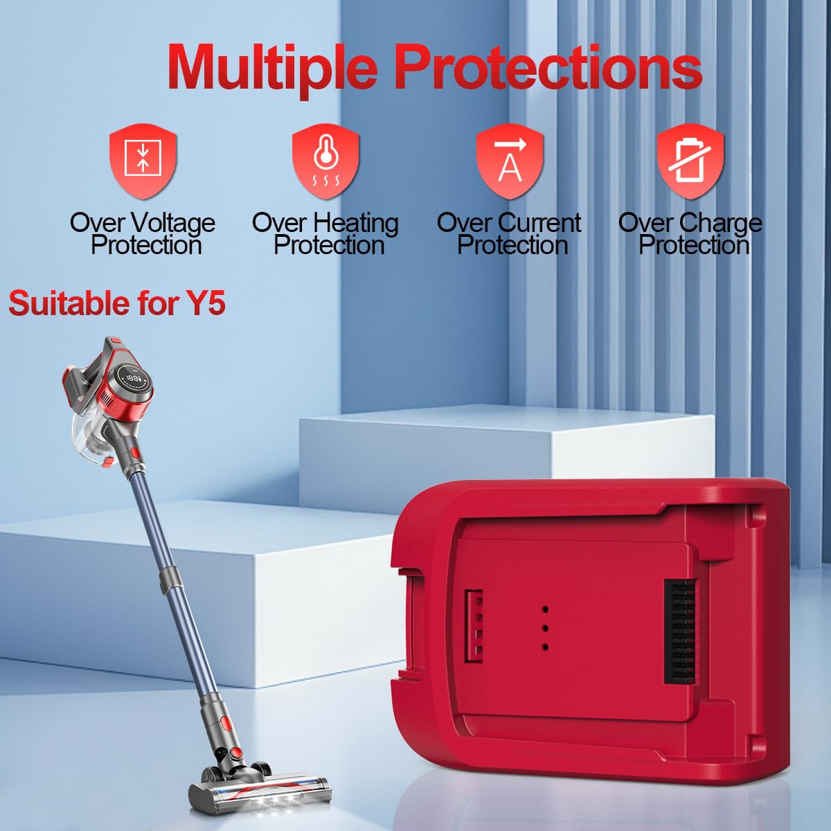 BSNAW Y5 Cordless Vacuum Cleaner Battery, 1 Pcs, for Y5 Vacuum