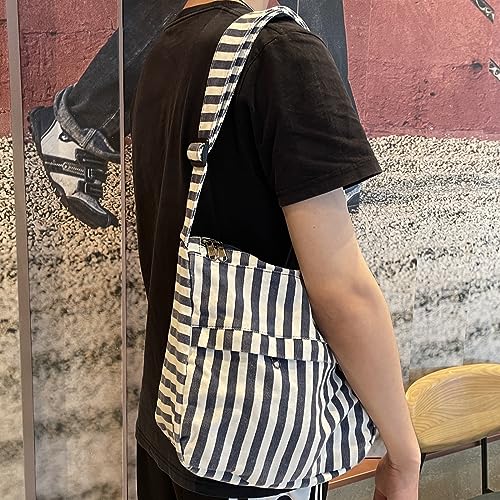 Image of Canvas Casual Messenger Bag Hobo Crossbody Bag Canvas Shouder Tote Handbag for Women and Men