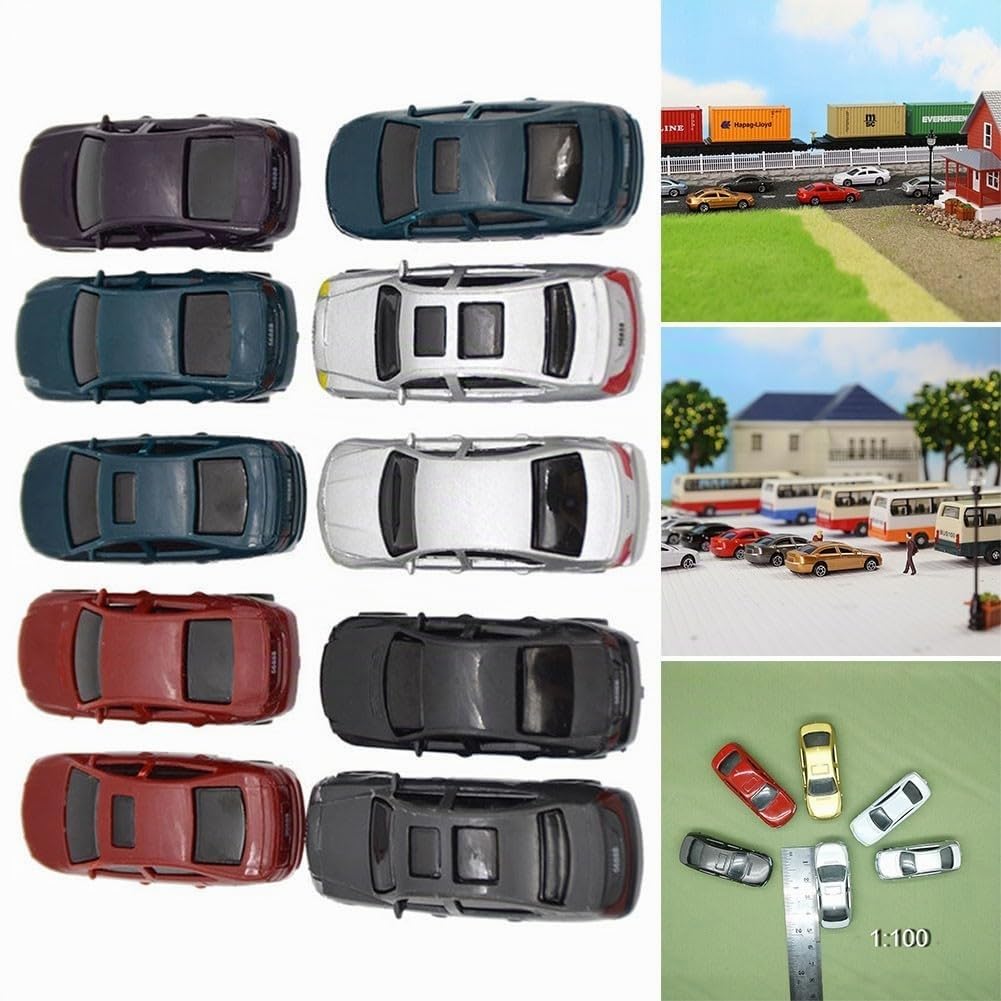 HO N Scale Lot de 50 modèles de voitures scéniques parfaits pour les trains et les projets d'étudiants