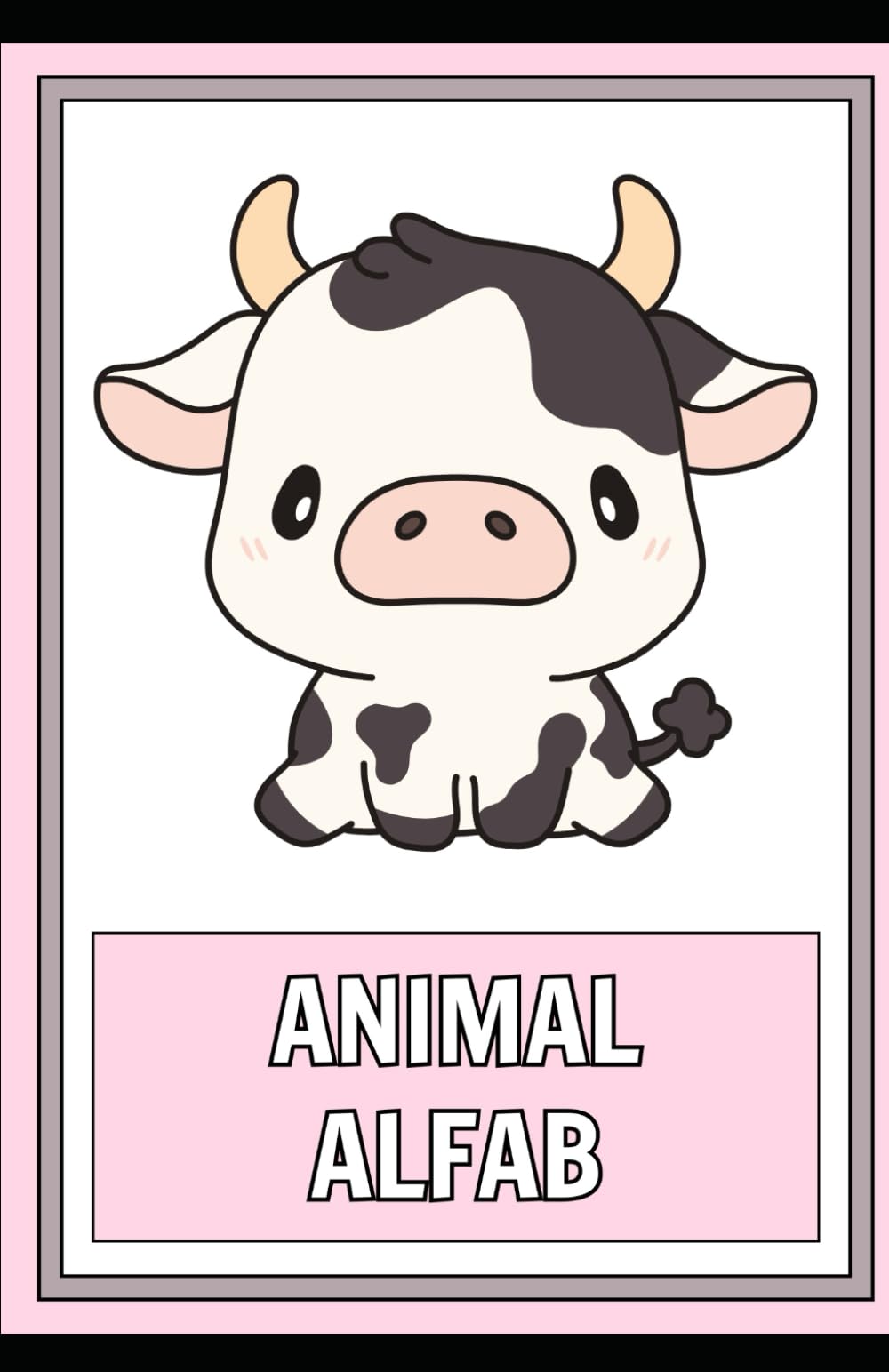 Animal Alphabet: Coloring Booklet Grayscale Lined Cartoons