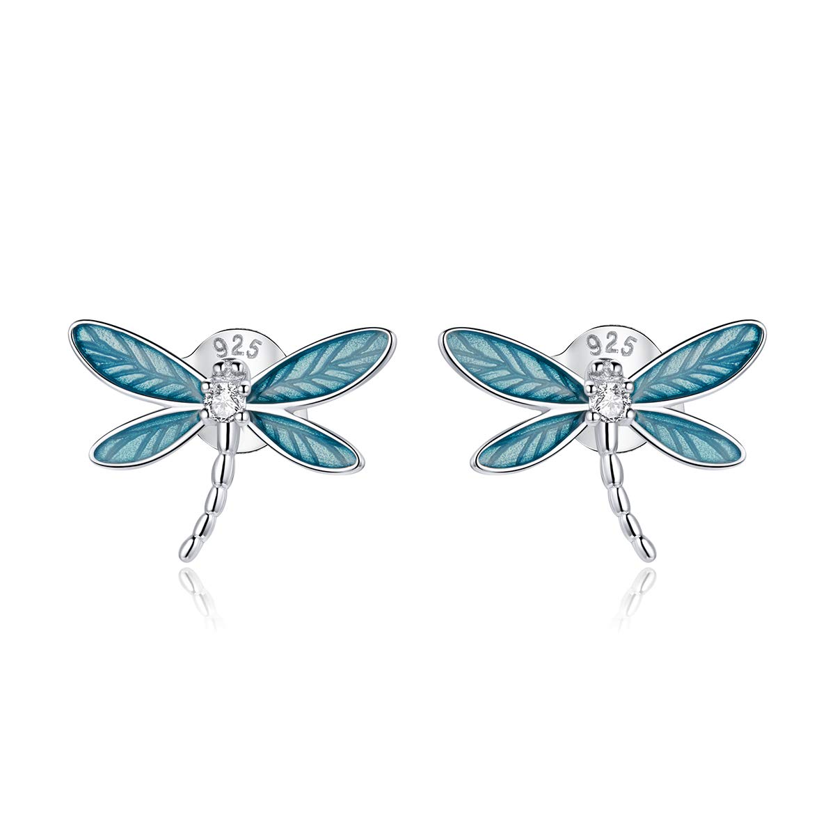 WBDWWTD Orecchini a Forma di Libellula in Argento Sterling 925 da Donna. Gioielli in Argento ipoallergenico per Bambini. Orecchino ipoallergenico