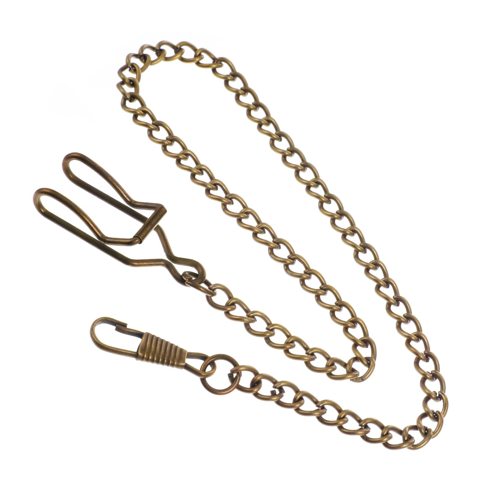 Pocket Watch Chain Vintage Metal Watch Chain Vest Chains Bronze Clip (14.5 Inch)