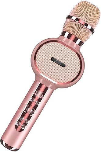 Tragbare Drahtloses Bluetooth-Handy-Mikrofon  kapazitives Auto-Ausgangsaudio-Mikrofon  Karaoke-Mikrofon Mikrofone  Color Rose Gold 
