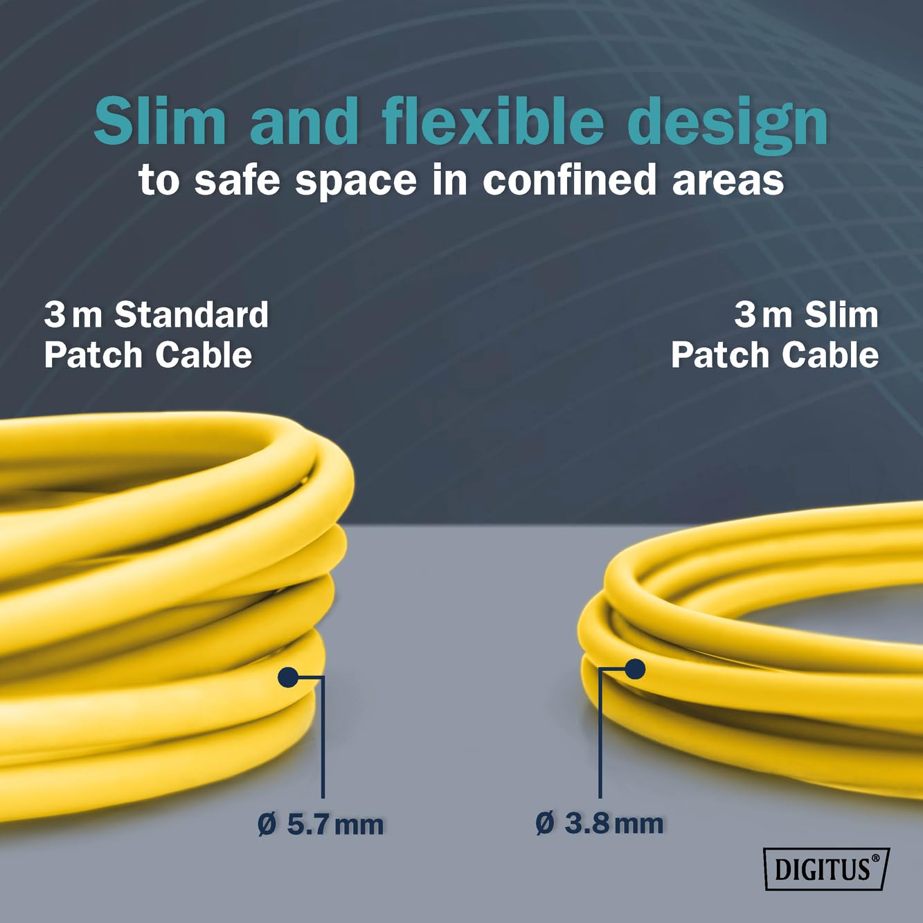 DIGITUS Câble LAN Cat 6A – 5 m – 10 pièces – Slim – F/FTP – Jaune | 10 Gbit/s – Blindé – PoE+ – AWG 32/7 – LSZH – Câble réseau RJ45 – Compatible Cat 6 et Cat 7