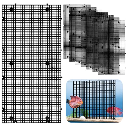 WEFHEF 8 Pcs Grilles en Plastique pour Aquarium 30x15cm, Séparateur Poisson Aquarium, Diviseur d'Aquarium Modulable, Plaque de Protection pour Fond...