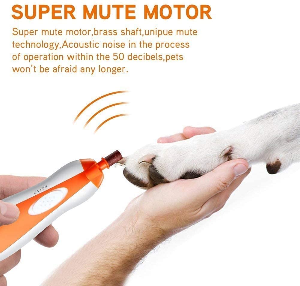 Pet Nail Grinder Papa eléctrica Trimerador Clipper Pequeño Medio Medio Perros Gatos Pequeños Animales Portátiles Patas Sin Dolor Impirt PAWAS Corte de Aseo