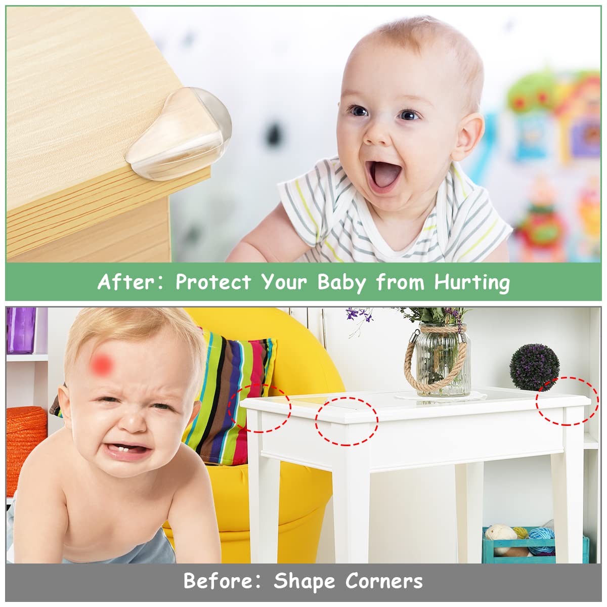 Vicloon Protections Coin de Table pour Bébé,8PCS Protection d'angle Meuble Transparent Forte Force D'adhérence pour Protéger Votre Bébé des Coins Pointus des Meubles (8pcs)
