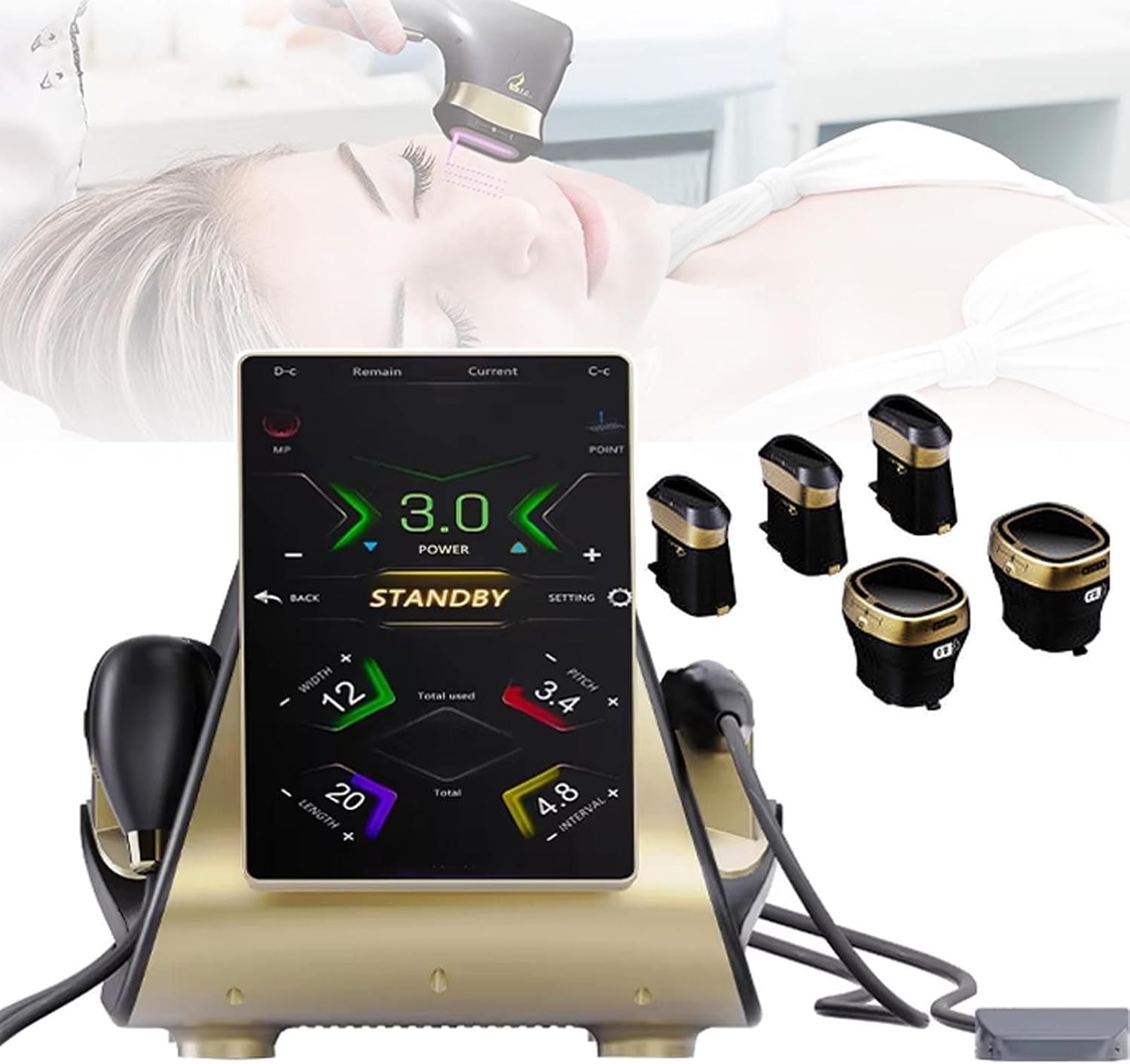 Dispositivo HIFU Professionale con Tecnologia a Ultrasuoni e Radiofrequenza, Cura Viso e Corpo, Rassodamento Cutaneo e Lifting per Salon e Uso Domestico