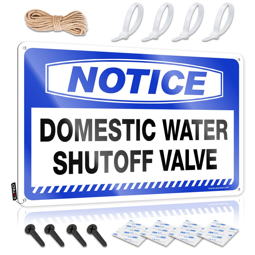 Stuff For Your Room Notice Domestic Water Shutoff Valve Tin Sign Tin Sign Metal Man Cave Bar(20X30CM)