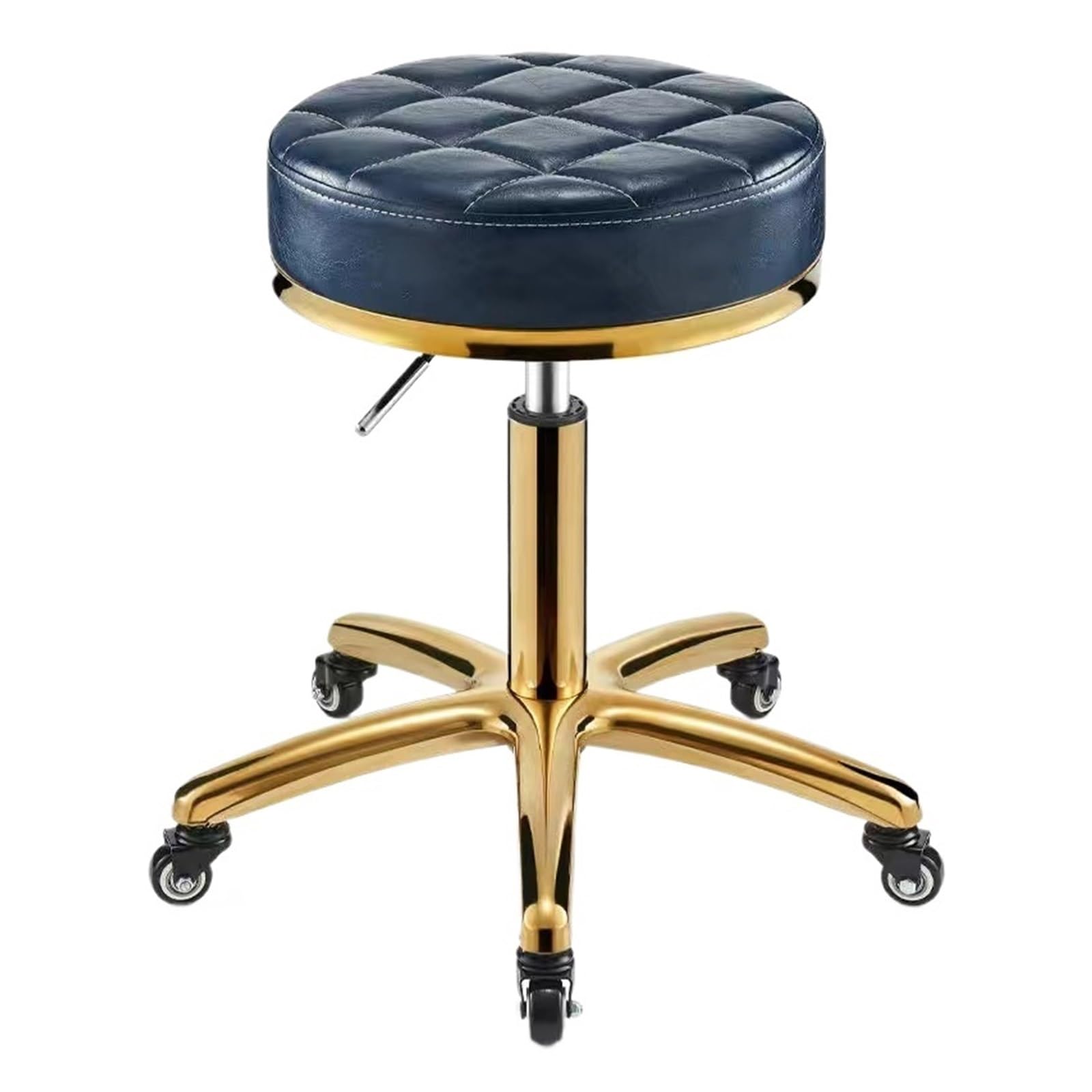 Sgabello idraulico girevole blu navy – Sedia girevole rotonda con ruote per spa, ufficio e Beau – Sedile pesante per un facile design Li & Slish