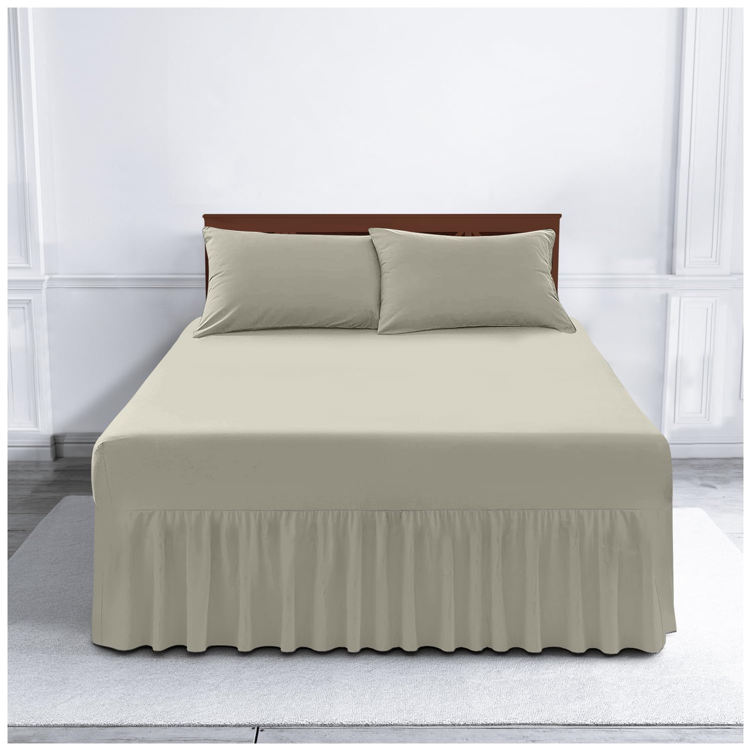 Gc Gaveno Cavailia Cream Plain Dyed Percale Valance Sheet, Single