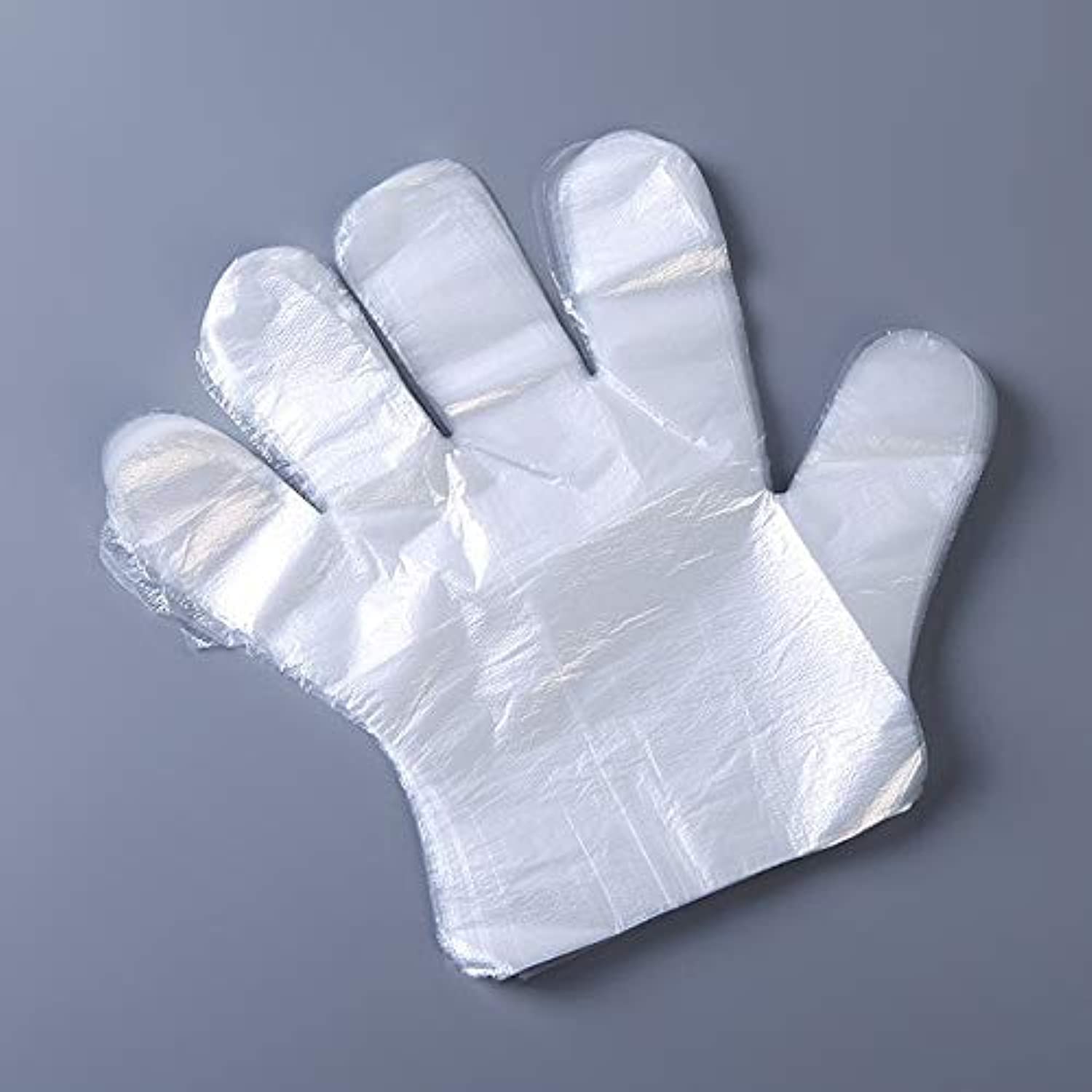 Go Go Fish Gloves - One-time gloves thickened PE plastic film food catering hygiene beauty 100 only kitchen barbecue tools (White)