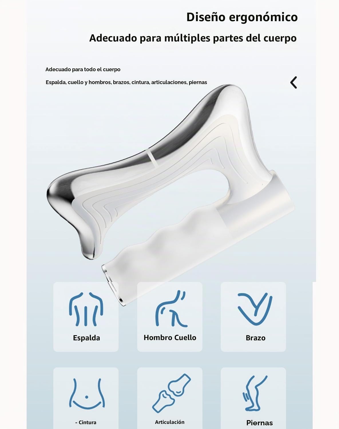 Luxcary Masajeador Drenante, Masajeador Reafirmante para Abdomen y Muslos, Forma Anatómica S Ergonómico Uso Diario en Casa (Blanco)