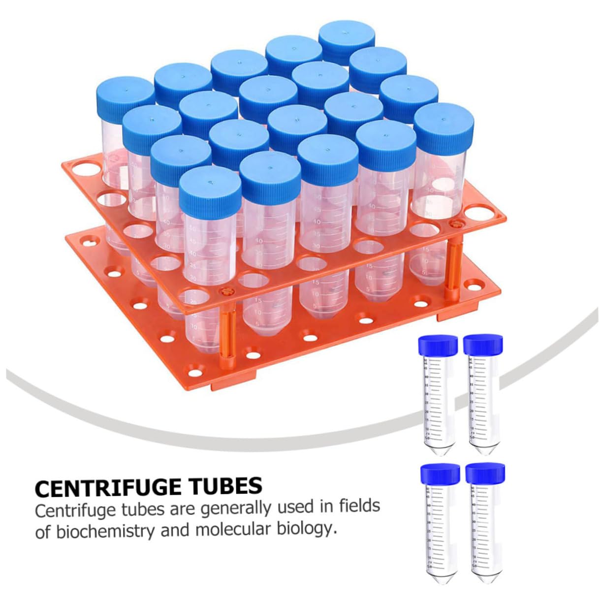 Provette Centrifughe 50ml 50 Pezzi in Plastica con Tappo a Vite | Trasparenza Elevata, Misurazione Precisa, Fondo Conico e Struttura Autoportante Colore Casuale