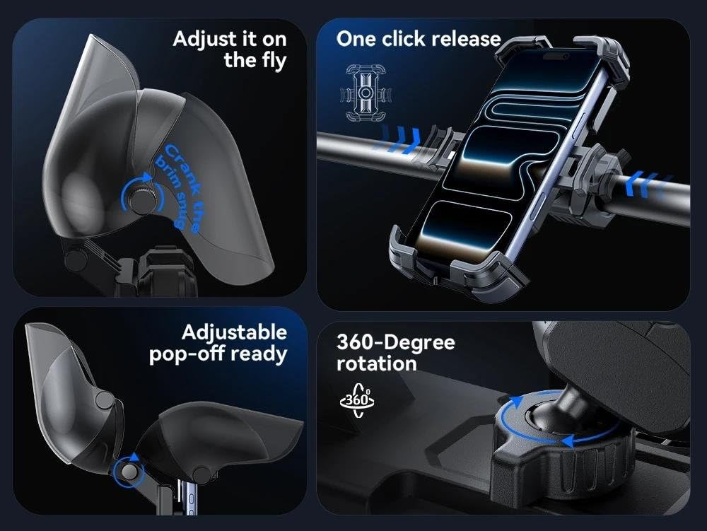 Support Téléphone Vélo Moto Imperméable Cadre Avant Universel Smartphone