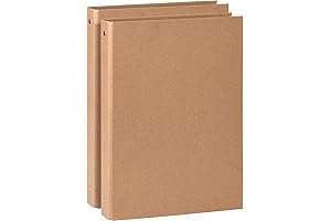 A4 Kraft Binder 2 Pack, Durable Binding Hard Cover Binder for Inserted...