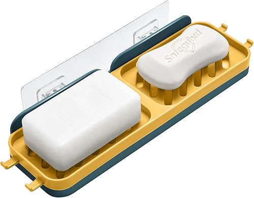 Soporte de jabón para pared de ducha, con potente adhesivo, autodrenante, impermeable, libre de óxido y sin daños, diseño montado en la pared para