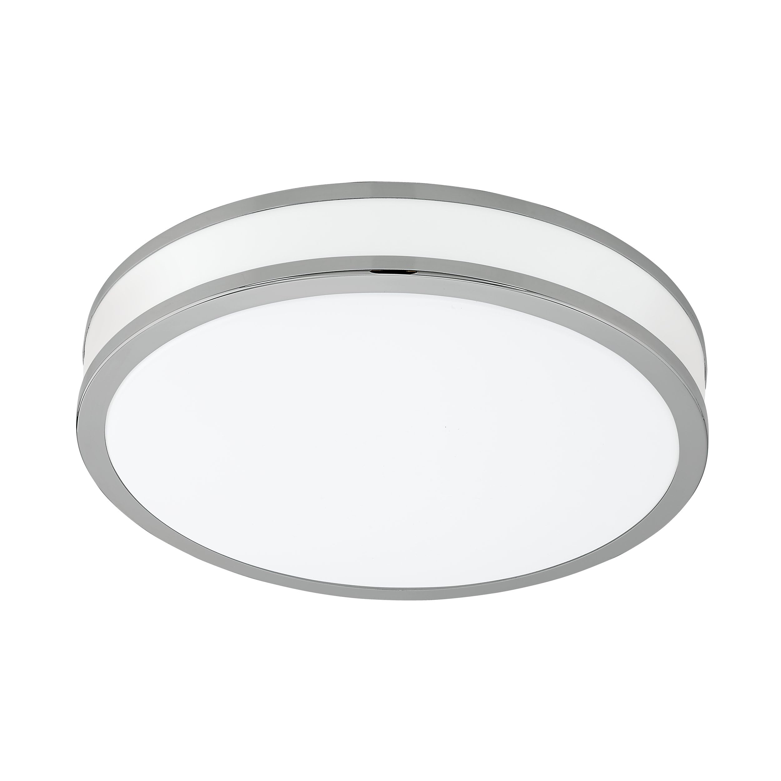 Eglo White Palermo 2 Led Ceiling Light, 1 Bulb Ceiling Light, Material: Steel And Plastic, Colour: Chrome, Diameter: 28 Cm