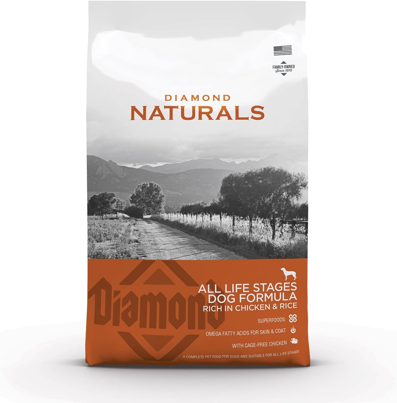 DIAMOND NATURALSAll Life Stages Dog Food Formula - 2 Kg, Chicken and Rice, Complete and Balanced Nutrition Dry Dog Food for All Life Stages, High-Protein and Energy-Dense Recipe