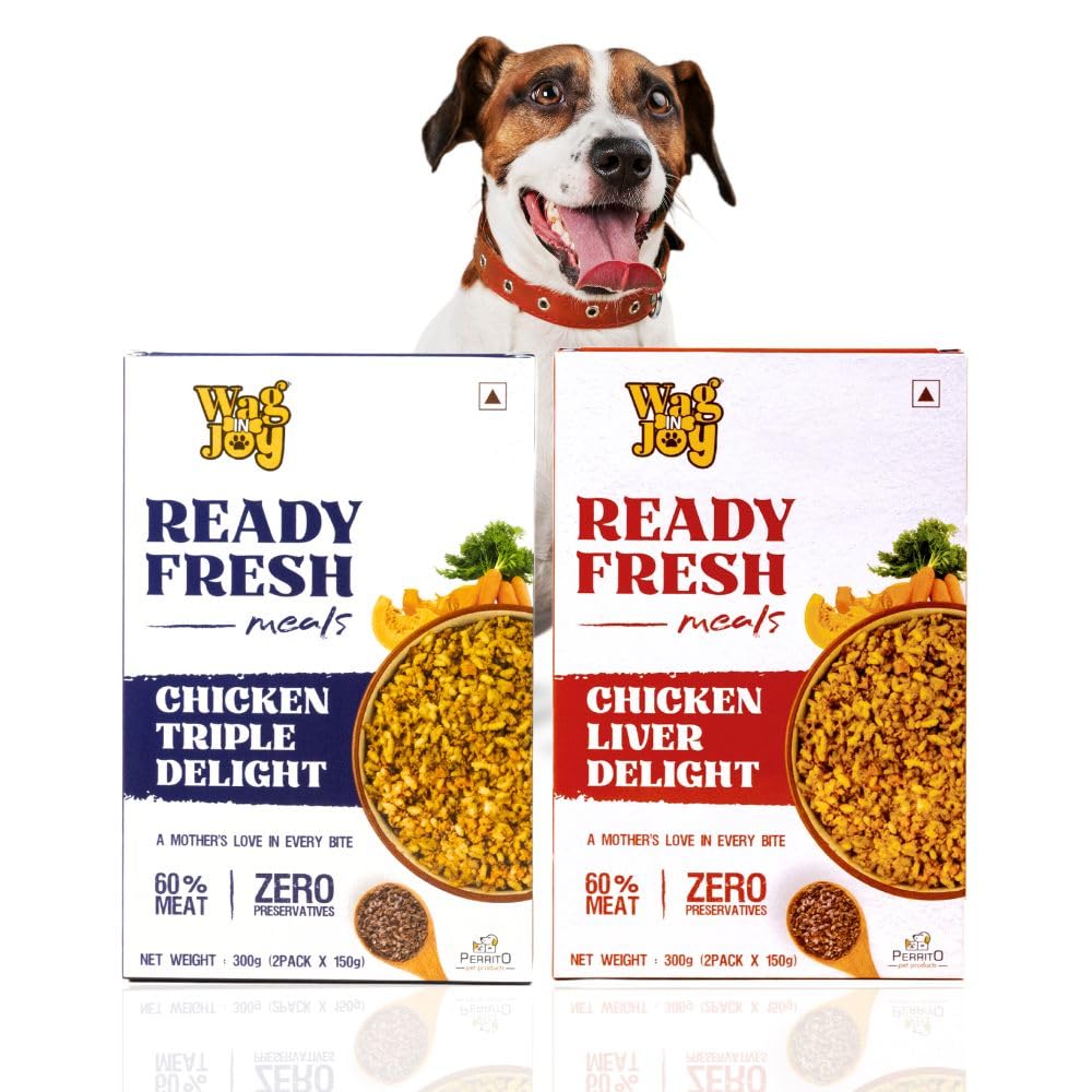 Wag in Joy Ready Fresh Meals for Dogs|60% Meat,Liver| Food for