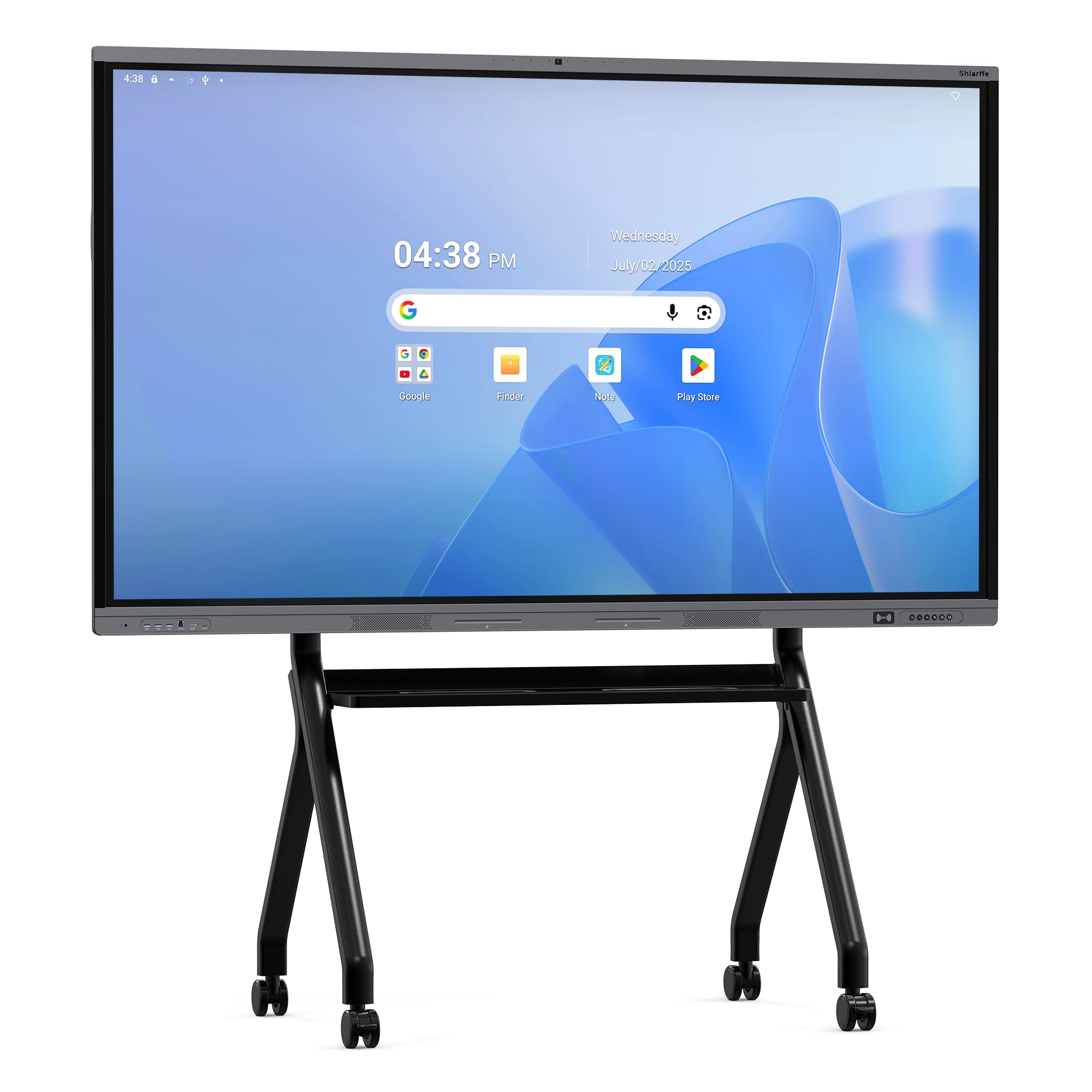 Shiarffe X5 Pro 4K 86 Inch Smart Board with Portable Stand, Google EDLA-Certified Digital Whiteboard, Touchscreen Interactive Display Built-in Camera for Classroom Office Hybrid Work Home, Android OS