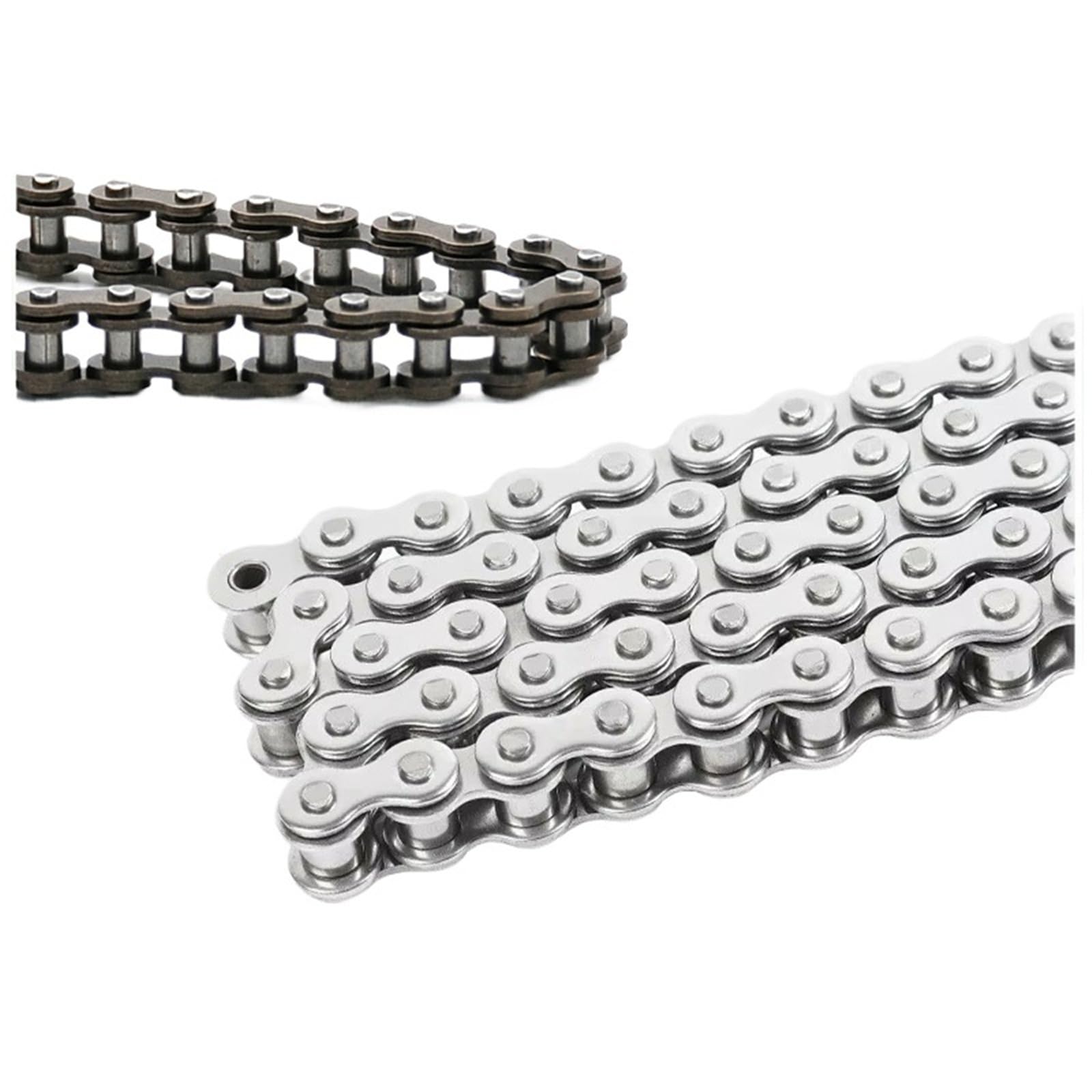 Rollenkette Aus Kohlenstoffstahl 1 Stücke 04C-1 Rollenkette/Kettenglieder Stecker Industrielle Übertragung Einreihige Kette for Kettenrad 0,5/1/1,5/5 Meter(Stainless Steel 5M)