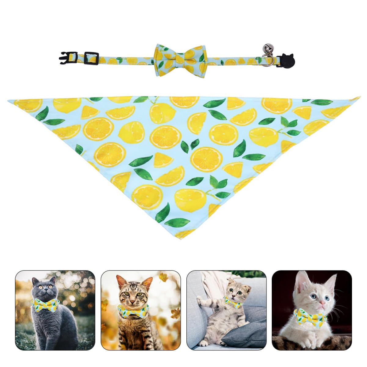 ABOOFAN 6stücke Katzenhalsband Mit Bowtie Und Glöckchen Fruchtiger Druck Verstellbares Dreieckstuch Für Haustiere Für Kleine Hunde Und Katzen Atmungsaktiv Und Bequem