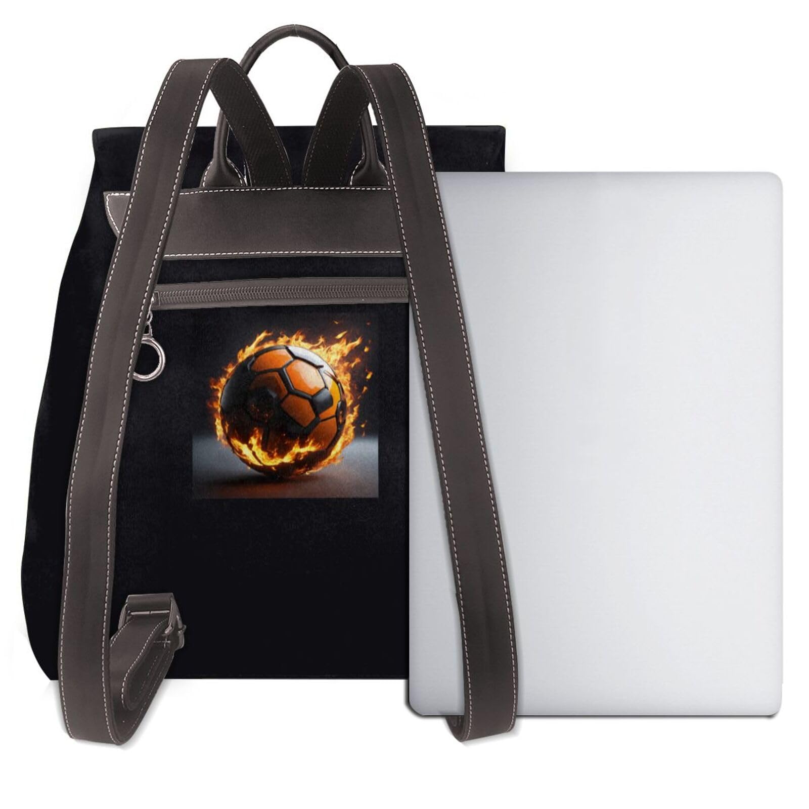 Zaino da donna con stampa pallone da calcio, elegante, leggero, per tutti i giorni, casual, da viaggio, lavoro, lavoro