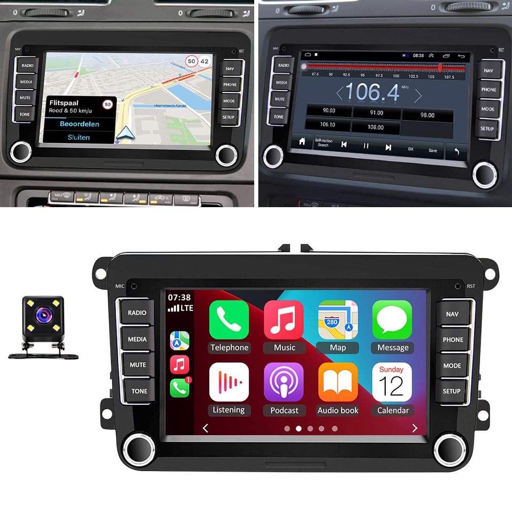 2+32G Android 13 Autoradio per VW Tiguan 2009-2015 2016 2017 con Carplay Android Auto, 7 pollici Touchscreen Lettore Ricevitore Multimediale Digitale con Bluetooth WiFi FM navigazione GPS