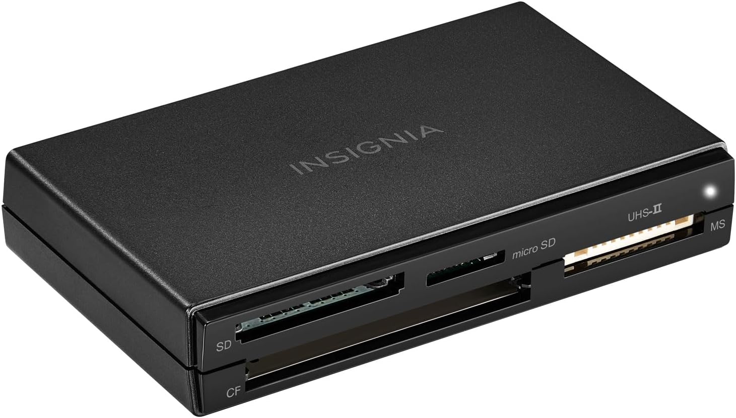 Insignia USB 3.0 Multi 4-Slot Memory Card Reader with 3.9ft Cable, Support SDXC, microSDXC, MS pro, MS PRO Duo, MS PRO-HG Duo, Compact Flash Type I, Compatible with MacBook, iPad, Galaxy S21, Black