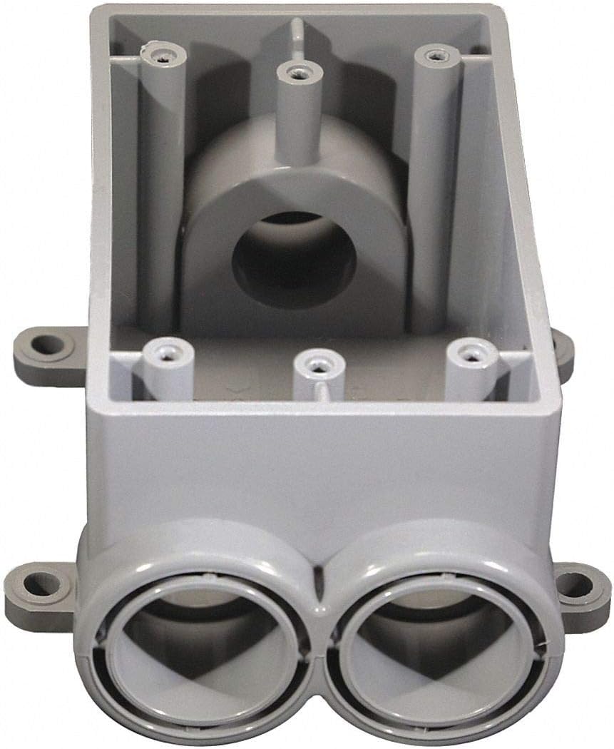 Cantex Weatherproof Electrical Box, 1-Gang, 3-Inlet, PVC - 5133544